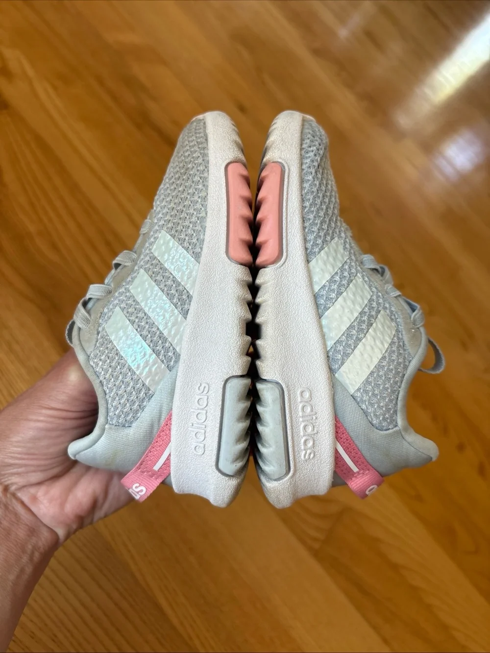 Adidas Racer TR 2.0 Sneakers Slip On Shoes Grey Pink School Toddler Girls 6.5K